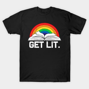 Vintage Retro Get Lit With Book T-Shirt